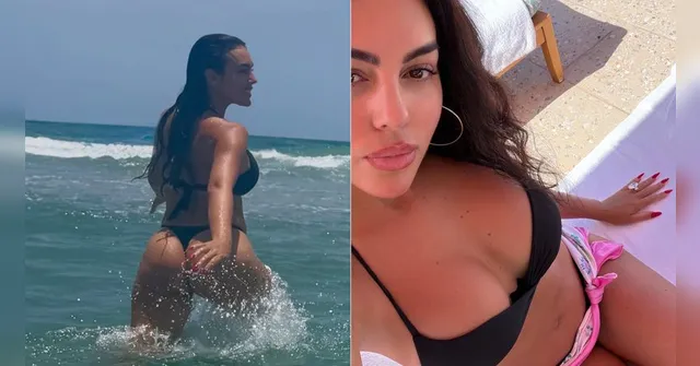 Imagem ilustrativa da notícia Georgina Rodriguez posta fotos sensuais na praia e viraliza como "Musa da copa"
