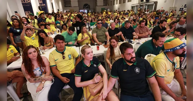 Imagem ilustrativa da notícia Torcedores acompanham estreia do Brasil no Mercado de São Brás