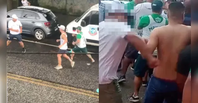 Imagem ilustrativa da notícia Veja o vídeo! Torcedores de Remo e Palmeiras brigam perto do Mangueirão