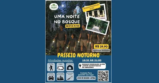 Imagem ilustrativa da notícia Bosque Rodrigues Alves promove passeio noturno em Belém