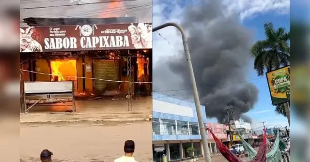 Imagem ilustrativa da notícia Incêndio destrói churrascaria no interior do Pará; veja vídeo