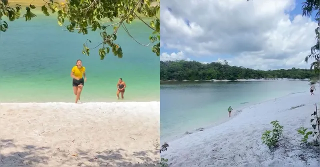 Imagem ilustrativa da notícia Vídeo: Lagoa cristalina encontrada em Vigia viraliza, mas gera alerta sobre riscos 