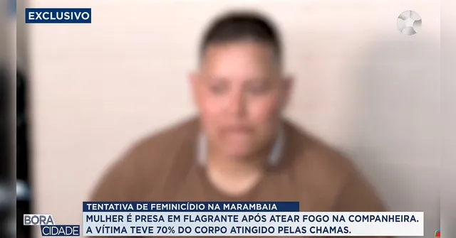 Imagem ilustrativa da notícia Vídeo: mulher é presa após atear fogo na companheira em Belém