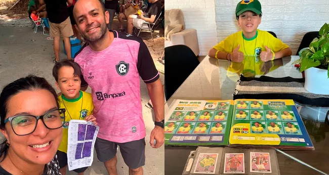Imagem ilustrativa da imagem Família de Belém completa Álbum da Copa às vésperas do Mundial