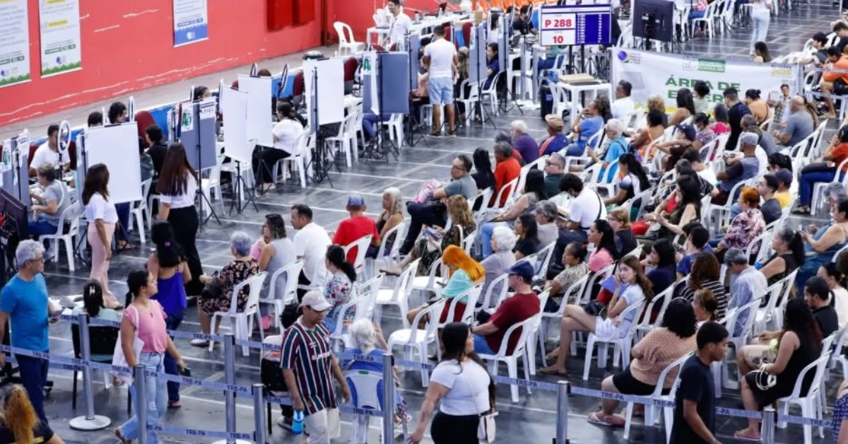 Filas intensas marcam o último dia para regularização do título de eleitor em Belém, com grande movimento no Mangueirinho e em postos da Justiça Eleitoral.
