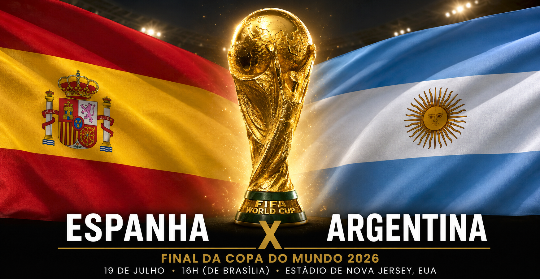 Saiba tudo sobre a final da Copa do Mundo 2026: horários, escalações e onde assistir ao jogo Espanha x Argentina.
