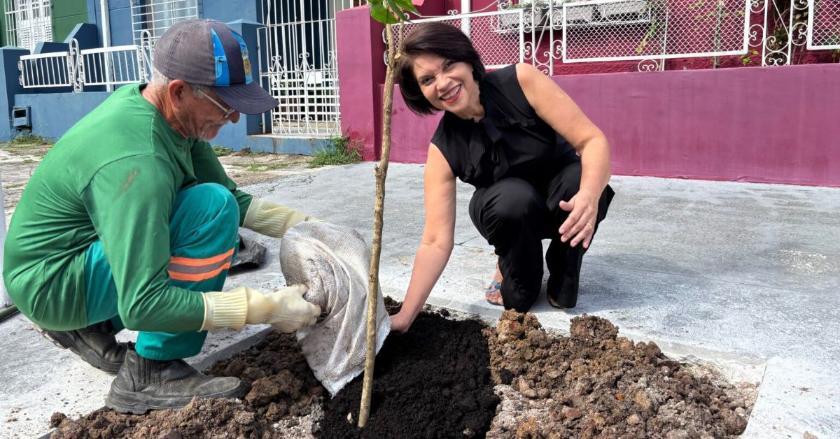 A história do primeiro plantio começou com a empresária Vânia Bordalo, proprietária de uma doceria na área. Após ver uma postagem nas redes sociais da Prefeitura, Vânia entrou em contato com o Whatsapp da Semma na sexta-feira (10) solicitando o plantio em frente ao seu estabelecimento.