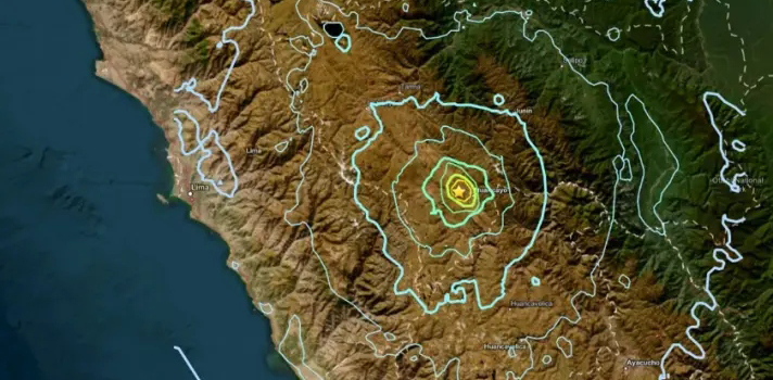 O abalo sísmico ocorreu a 154 quilômetros de profundidade na região de Pucallpa, no leste do Peru.