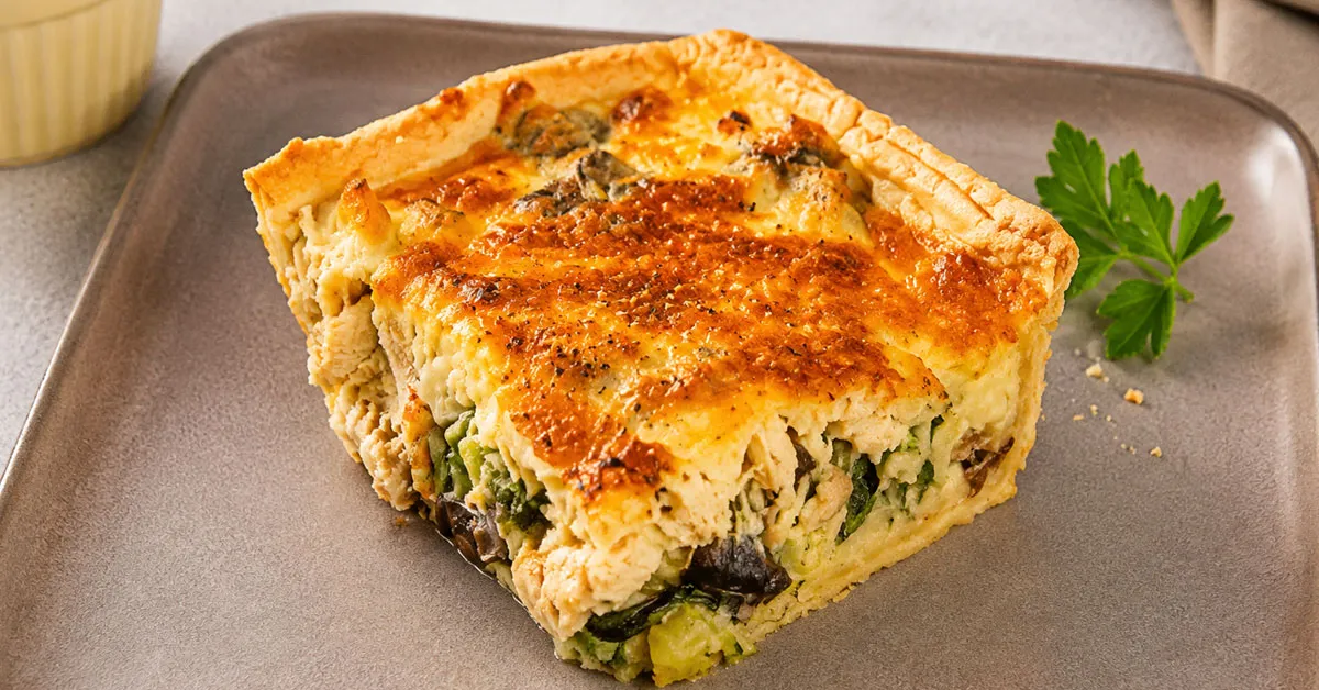 Torta de frango com espinafre