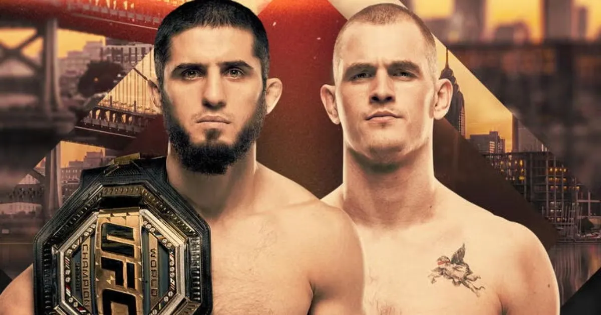Islam Makhachev faz a primeira defesa do cinturão dos meio-médios no UFC 330, neste sábado (15).