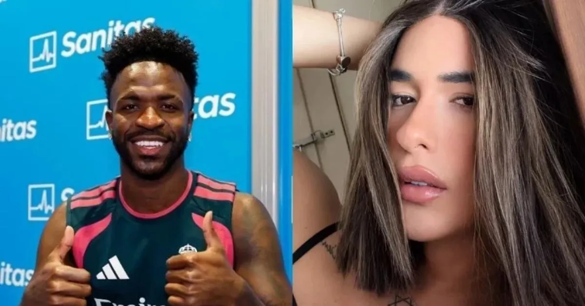 Imagem ilustrativa da notícia: Vini Jr. curte foto de atriz e reage com emoji: "Uau"