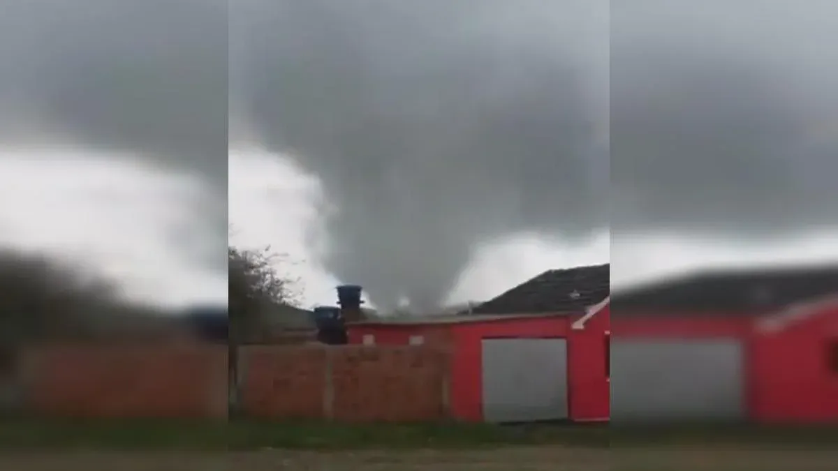 Tornado é registrado entre Pedro Osório e Pelotas, no Rio Grande do Sul, durante a passagem de um forte sistema de instabilidade associado ao ciclone-bomba.
