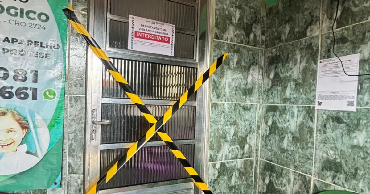Consultório odontológico em Icoaraci foi interditado cautelarmente pela Sesma após fiscalização identificar irregularidades em normas de biossegurança, limpeza, infraestrutura e esterilização de materiais.