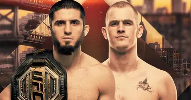 Islam Makhachev faz a primeira defesa do cinturão dos meio-médios no UFC 330, neste sábado (15).
