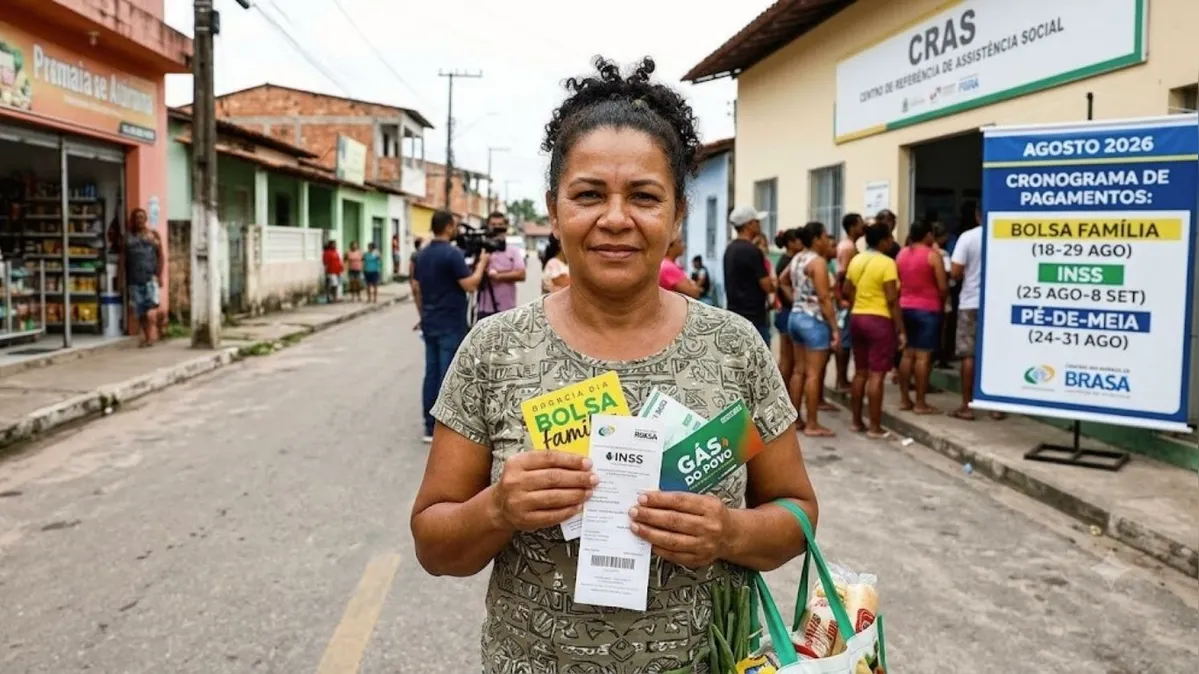 Imagem ilustrativa da notícia Bolsa Família, Pé-de-Meia e INSS: confira as datas de pagamento em agosto