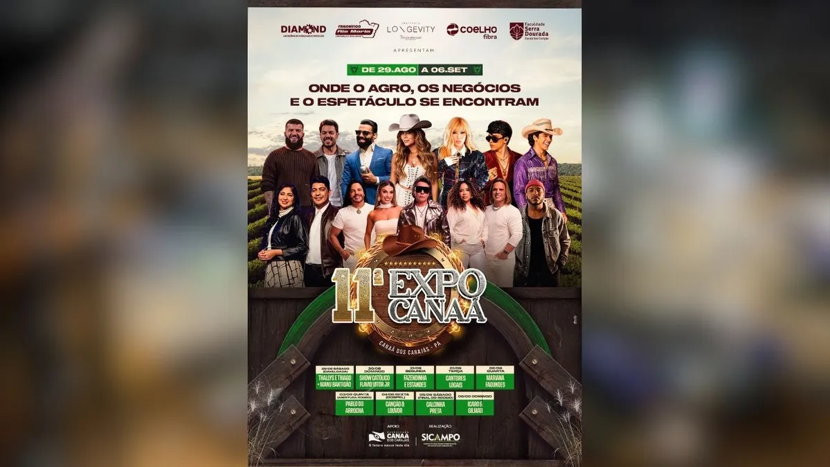 Imagem ilustrativa da notícia Expo Canaã 2026 terá entrada gratuita e grandes shows