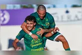Juan Isaza comemora gol do XV de Jaú na Copinha
