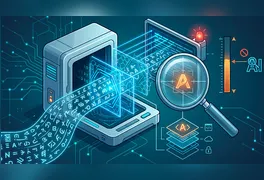 Representação conceitual sobre detecção e rastreamento de dados em documentos digitais criados por modelos de inteligência artificial.
