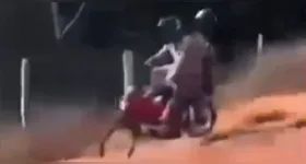 Motociclista perde o controle durante o "grau" e desceu a ribanceira