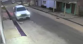 Câmeras de segurança registraram o momento em que camionete atropela cachorro em Abaetetuba.