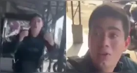 O policial teria se envolvido em um acidente com a mulher, discutiu e agrediu após perceber que estava sendo filmado