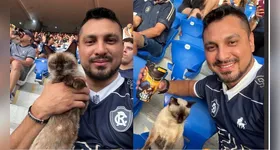 A gata Leonina se tornou a atração da partida entre Remo e Atlético-MG.