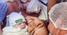 Parto de gêmeos emociona família em Vitória (ES): Lavínia e Levi nasceram no dia 27 de julho, após 37 semanas e dois dias de gestação.