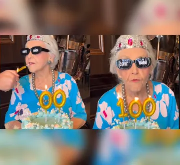 Imagem ilustrativa da imagem VÍDEO: Aos 100 anos, influenciadora pernambucana viraliza com trend