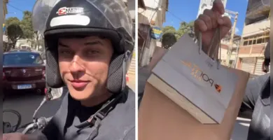 Imagem ilustrativa da imagem Motoboy descobre que entrega presentes para a ex-namorada e viraliza