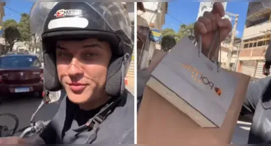 O primeiro dia de trabalho como motoboy já começou com uma situação inesperada para João Vitor Quitito: ele só descobriu ao chegar ao endereço que a entrega era para a própria ex-namorada.