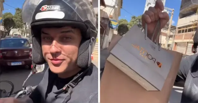 Imagem ilustrativa da notícia Motoboy descobre que entrega presentes para a ex-namorada e viraliza
