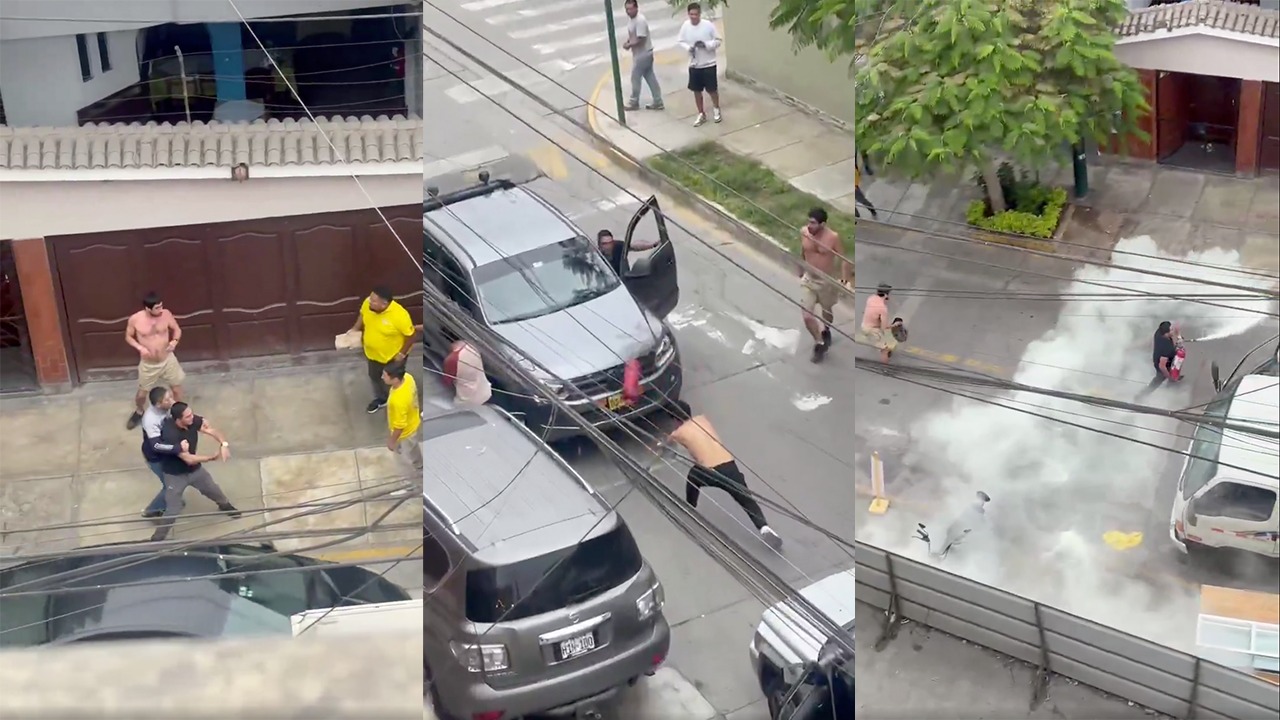 Motoristas se envolveram em uma briga generalizada após um desentendimento no trânsito em Lima, no Peru