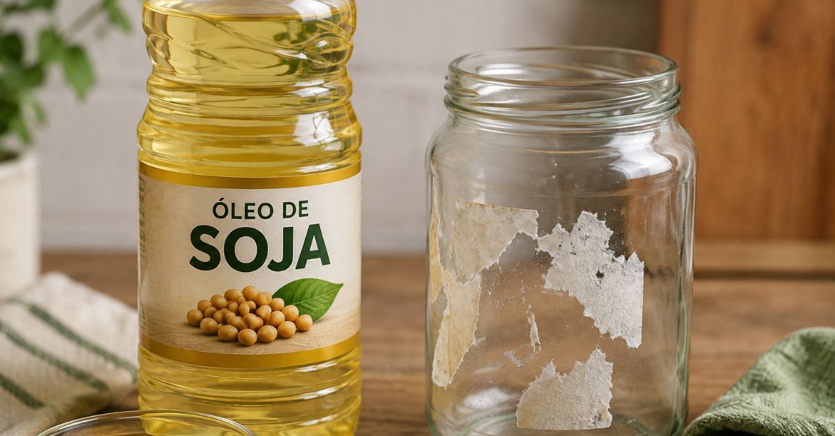 Óleo de cozinha ajuda a tirar o resto de adesivo dos potes de vidro