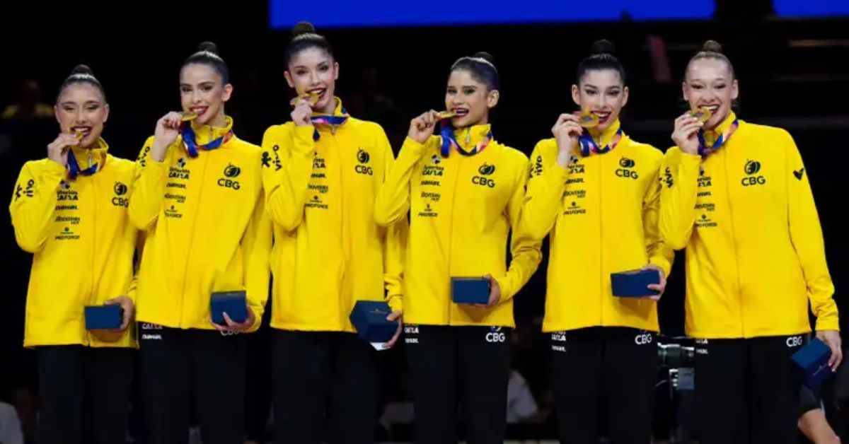 Seleção brasileira de ginástica rítmica conquista dois ouros inéditos no Mundial da Alemanha.