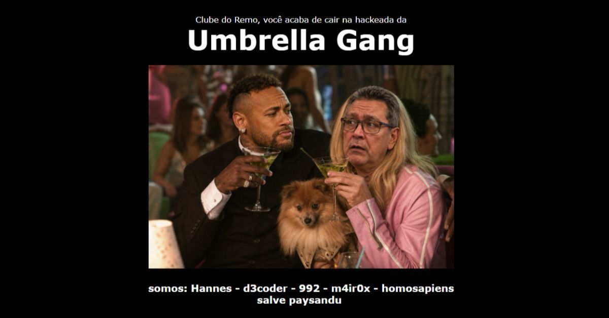 O site do Remo foi hackeado para mostrar uma imagem ironizando a briga entre o presidente Tonhão e o jogador Neymar.