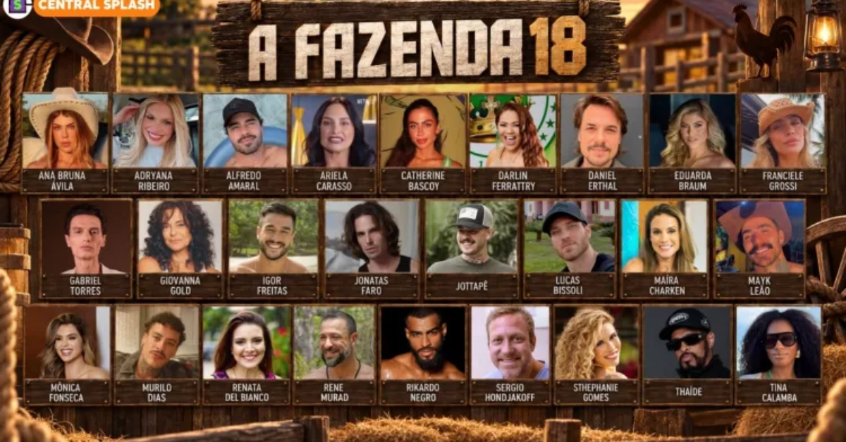Os participantes de A Fazenda 18 foram anunciados ao vivo; temporada terá prêmio de R$ 2 milhões e quatro vagas ainda dependem do público.