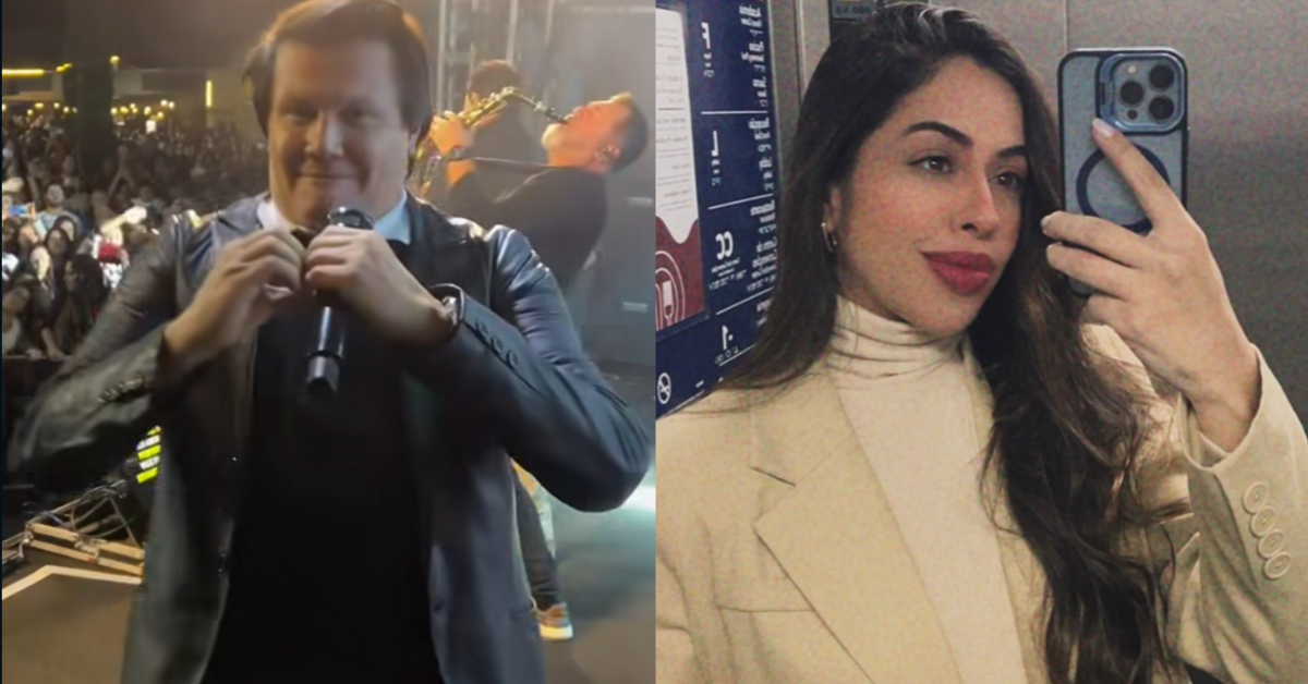 Giovani e Flávia Correia vivem um novo amor; publicitária acompanhou o cantor durante show e recebeu declaração no palco.