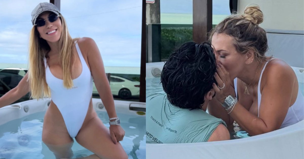 Iran Ângelo e Lucas Suassuna vivem romance desde 2023; influenciadora compartilhou registros do casal durante momento de lazer na praia de Formosa, na Paraíba.