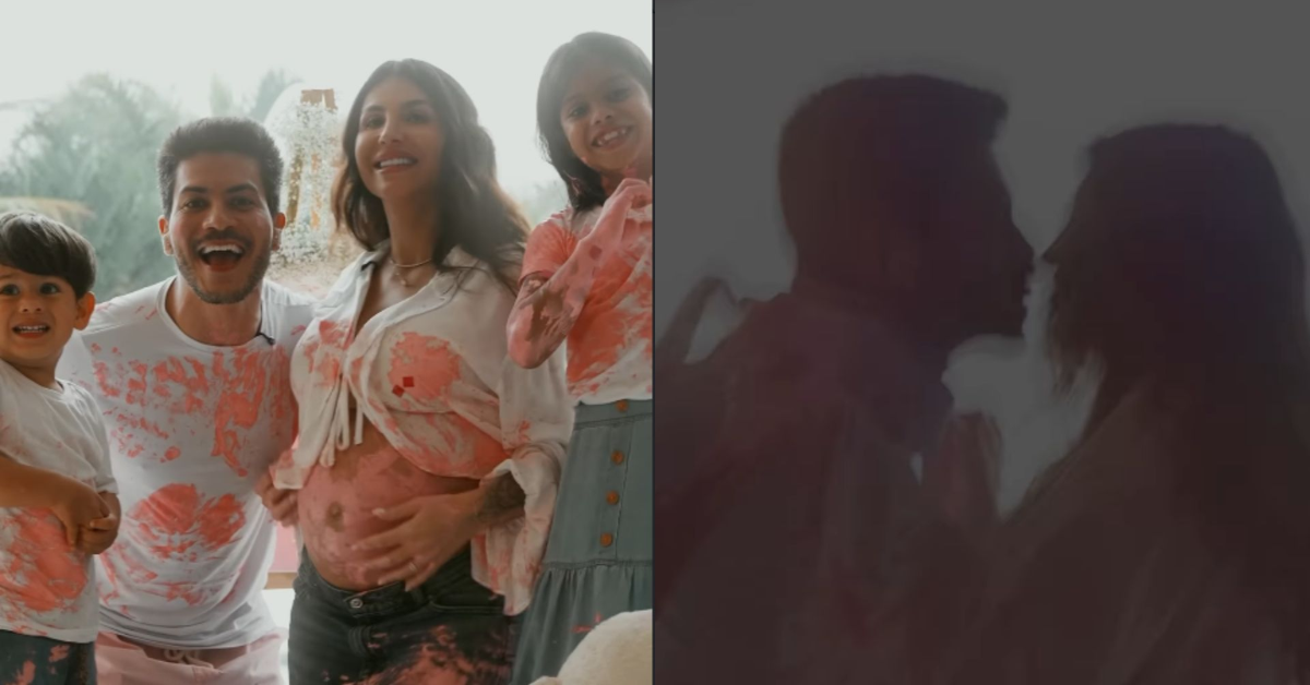 Arthur Aguiar e Jheny Santucci descobriram que estão à espera de uma menina durante um chá revelação em família.