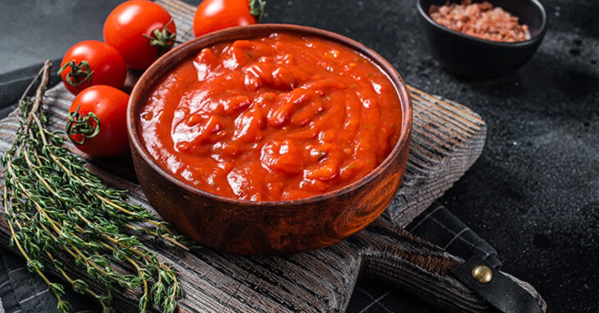 Molho de tomate caseiro pode ser preparado em cerca de 30 minutos com tomates frescos, alho, cebola, azeite e ervas.