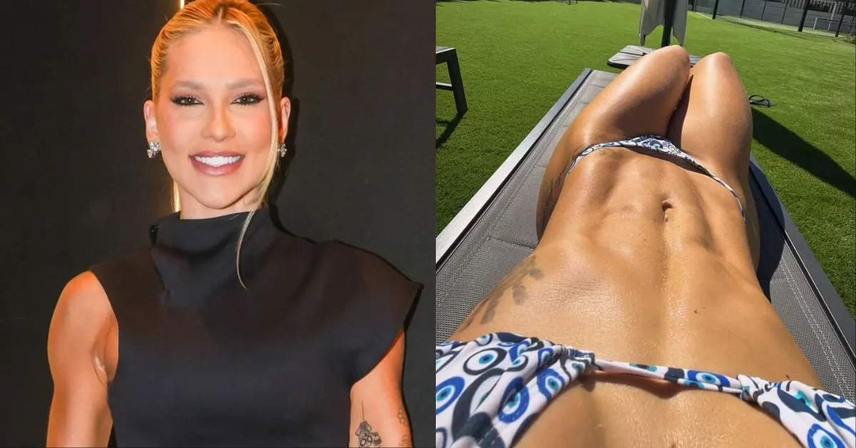 Virginia Fonseca aproveitou o dia de sol em Madri após adiar a viagem para acompanhar Vini Jr. em um jogo do Real Madrid.