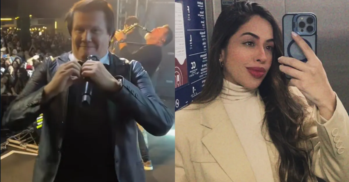 Giovani e Flávia Correia vivem um novo amor; publicitária acompanhou o cantor durante show e recebeu declaração no palco.