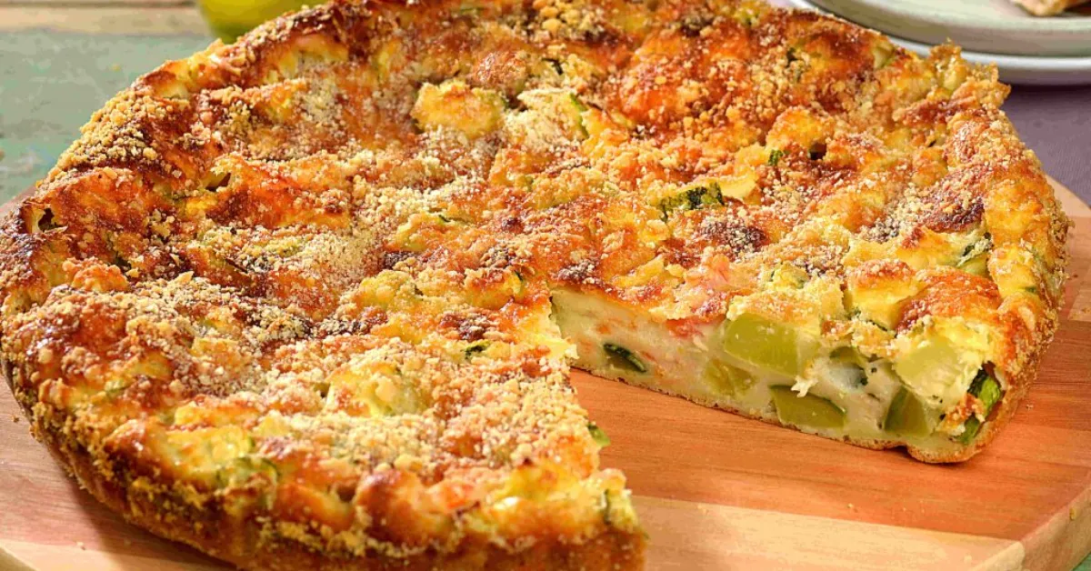 Torta de abobrinha é uma receita prática que rende oito porções e pode ser preparada no forno ou na air fryer em cerca de 45 minutos.