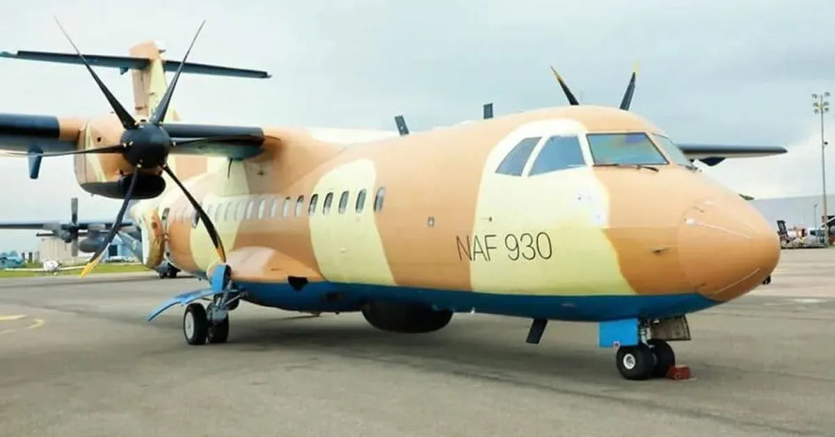 Aeronave modelo ATR-42 da Força Aérea Nigeriana em 2020