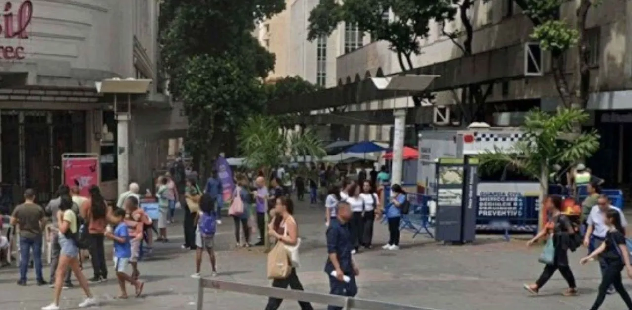 Praça Sete, no Centro de BH, local onde pai teria tentado vender o próprio filho.