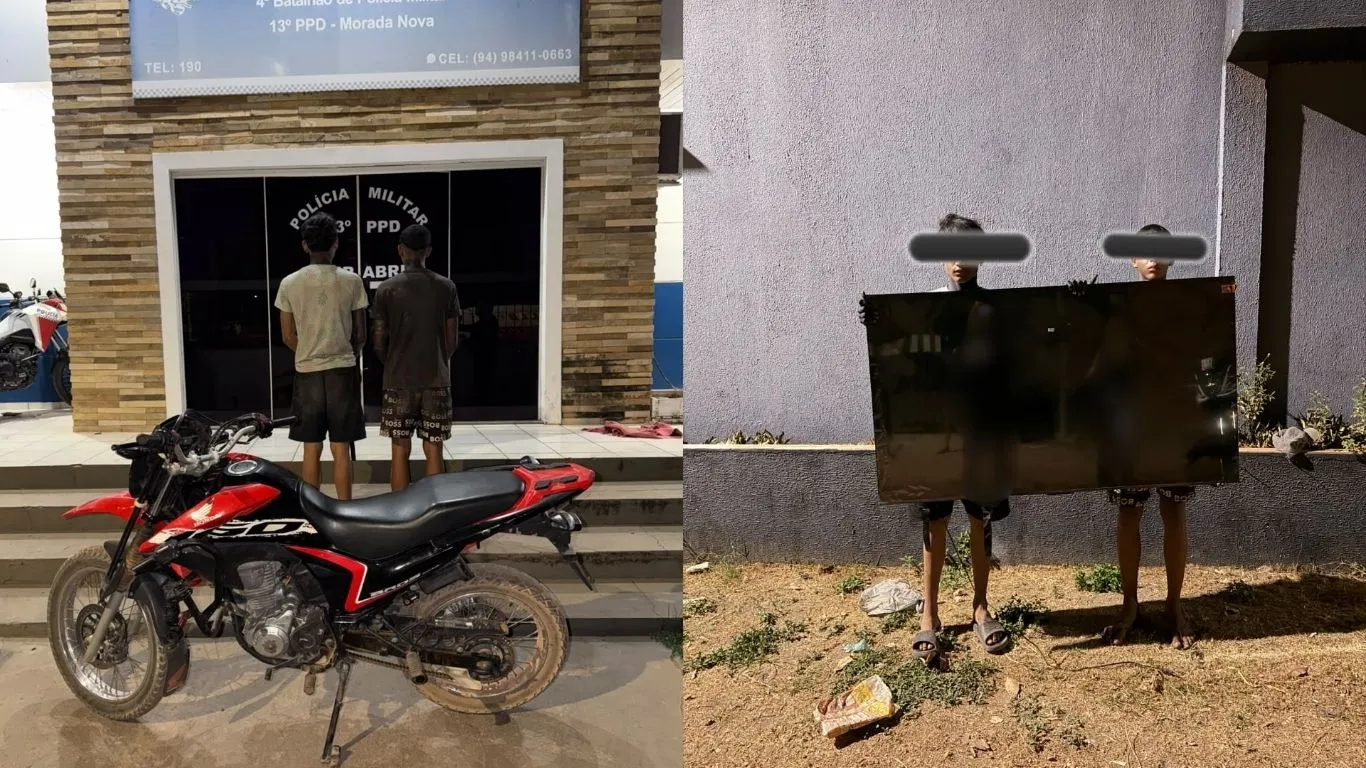 Ação do 4º Batalhão de Polícia Militar recuperou uma motocicleta e uma televisão de 75 polegadas subtraídas de imóvel arrombado.