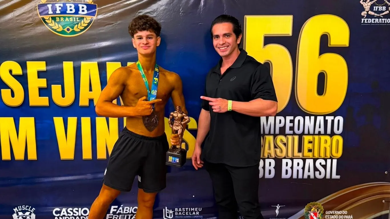 Atleta de Tucuruí conquista o primeiro lugar na categoria Sub-15 e garante TOP 6 na classe Bodyshape Sênior em competição da IFBB.