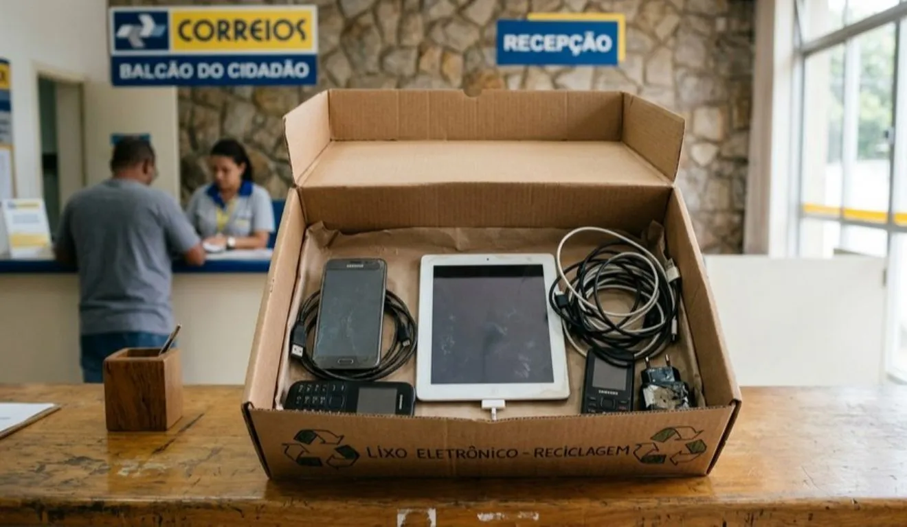 Aparelhos celulares e notebooks velhos são coletados pelos Correios