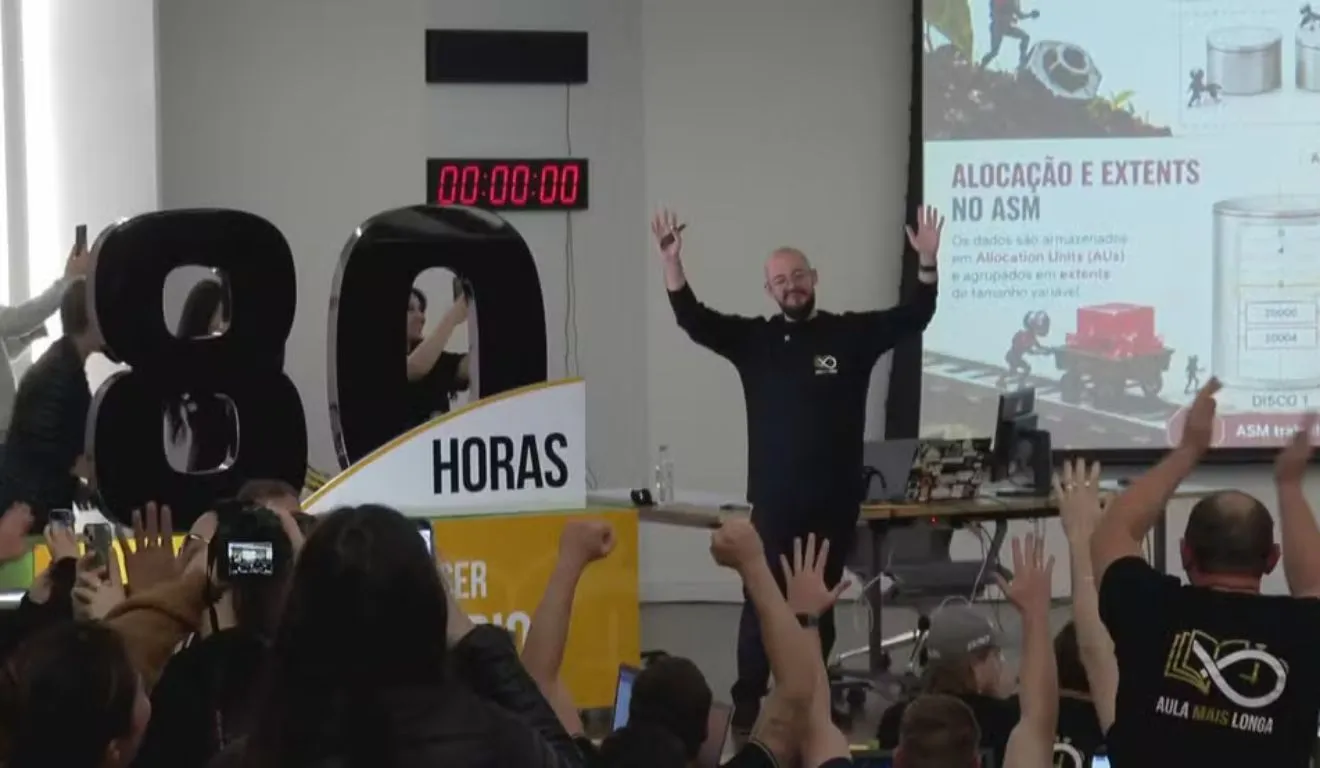 A maratona teve início às 9h08 de sexta-feira e encerrou às 17h08 de segunda-feira. Ao longo de todo o período, alunos acompanharam as aulas presencialmente e também por transmissão ao vivo.
