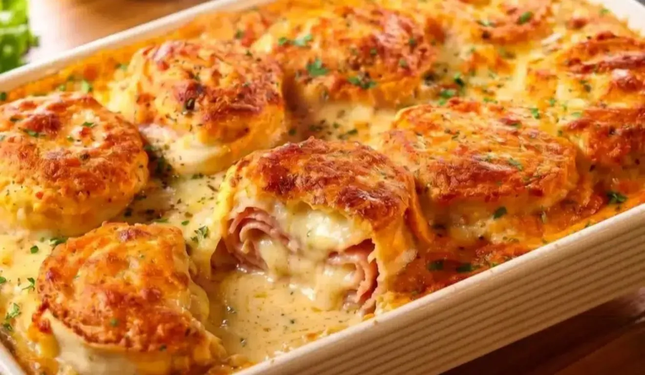 O recheio de presunto e queijo combina com o molho rosé, deixando os rondellis cremosos por dentro e com uma camada de muçarela gratinada por cima.